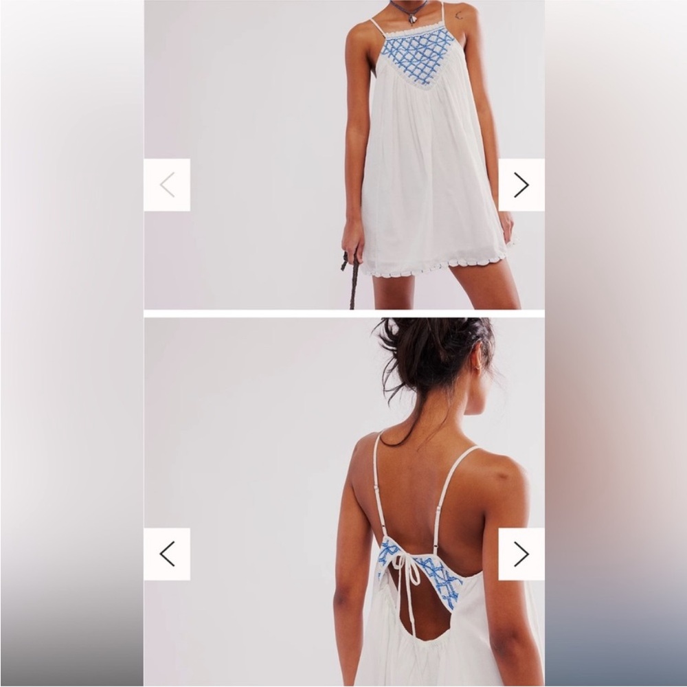 NWT Free People Crystal Cove Smocked Mini Dress XL